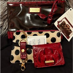 BRAHMIN cranberry rose 4-piece accessory set. I
